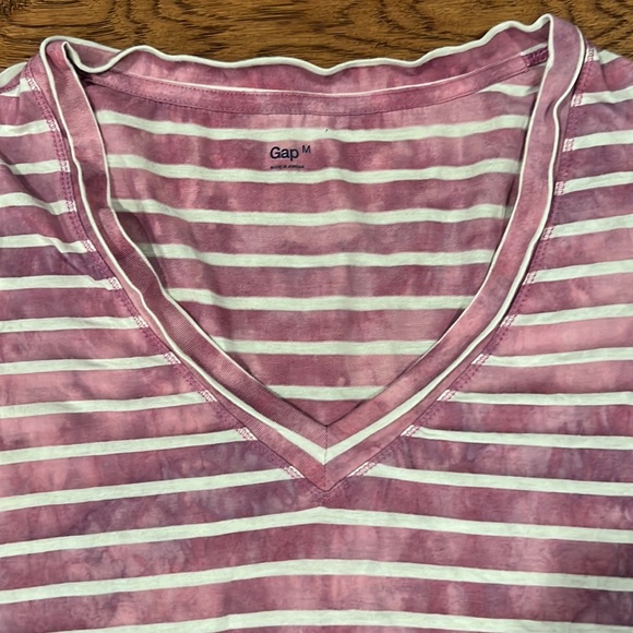 Gap Short Sleeved Top, Pink/White Stripes Size M - Picture 4 of 6